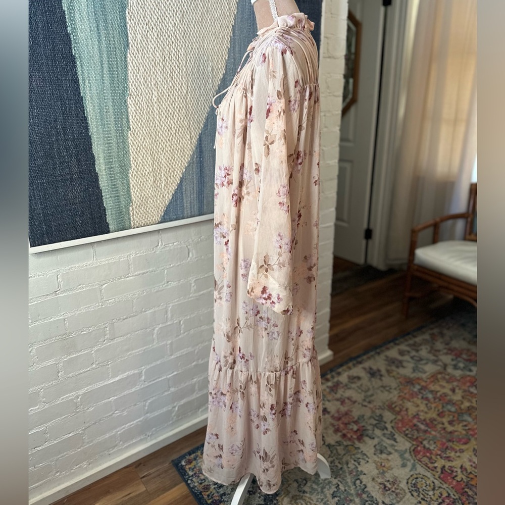 H&M Soft Blush Pink and Purple Floral Maxi Dress - Picture 8 of 10